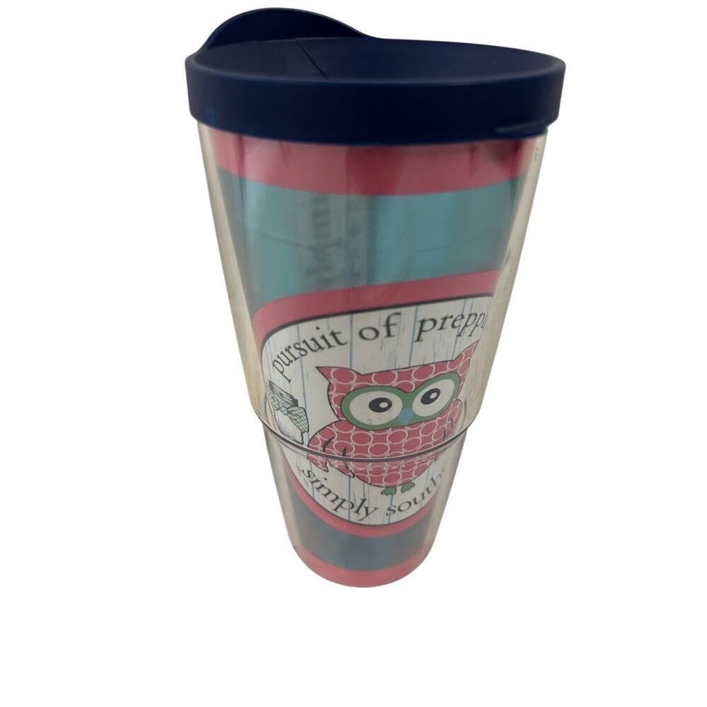 Simply southern Tervis tumbler pink blue owl‎ 24oz
